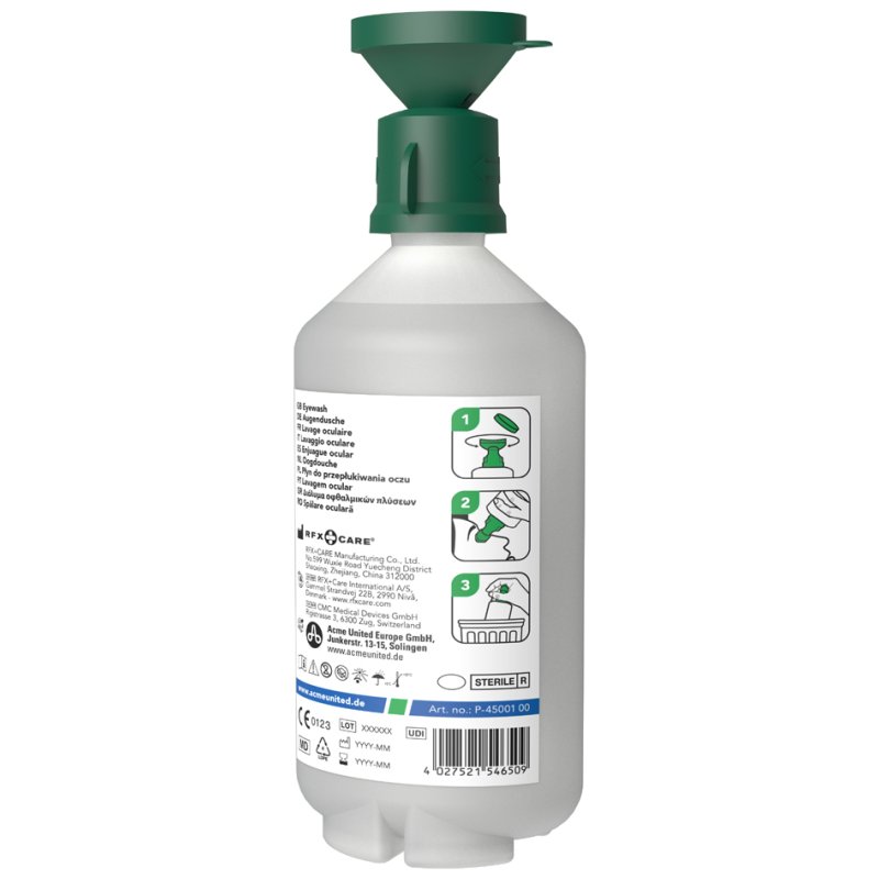 FIRST AID ONLY wound and eye rinse bottle, 500 ml, sterile saline solution